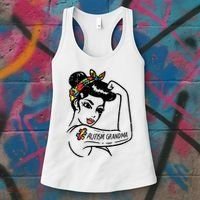 Autism   Autistic Awareness Puzzle Grandma Women's Tank Top thumb 3