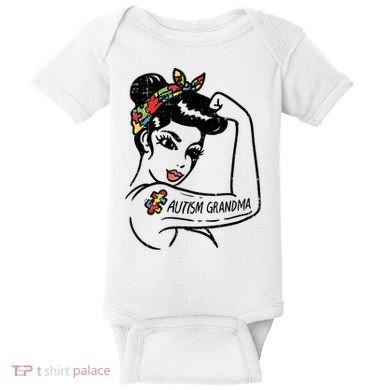 Autism   Autistic Awareness Puzzle Grandma Baby Bodysuit