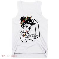 Autism   Autistic Awareness Puzzle Grandma Tank Top thumb 0