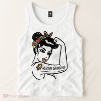 Autism   Autistic Awareness Puzzle Grandma Tank Top thumb 2