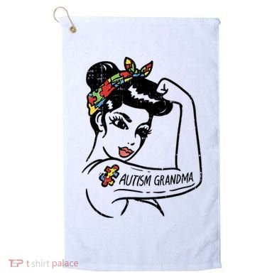 Autism   Autistic Awareness Puzzle Grandma Golf Towel