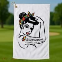 Autism   Autistic Awareness Puzzle Grandma Golf Towel thumb 1