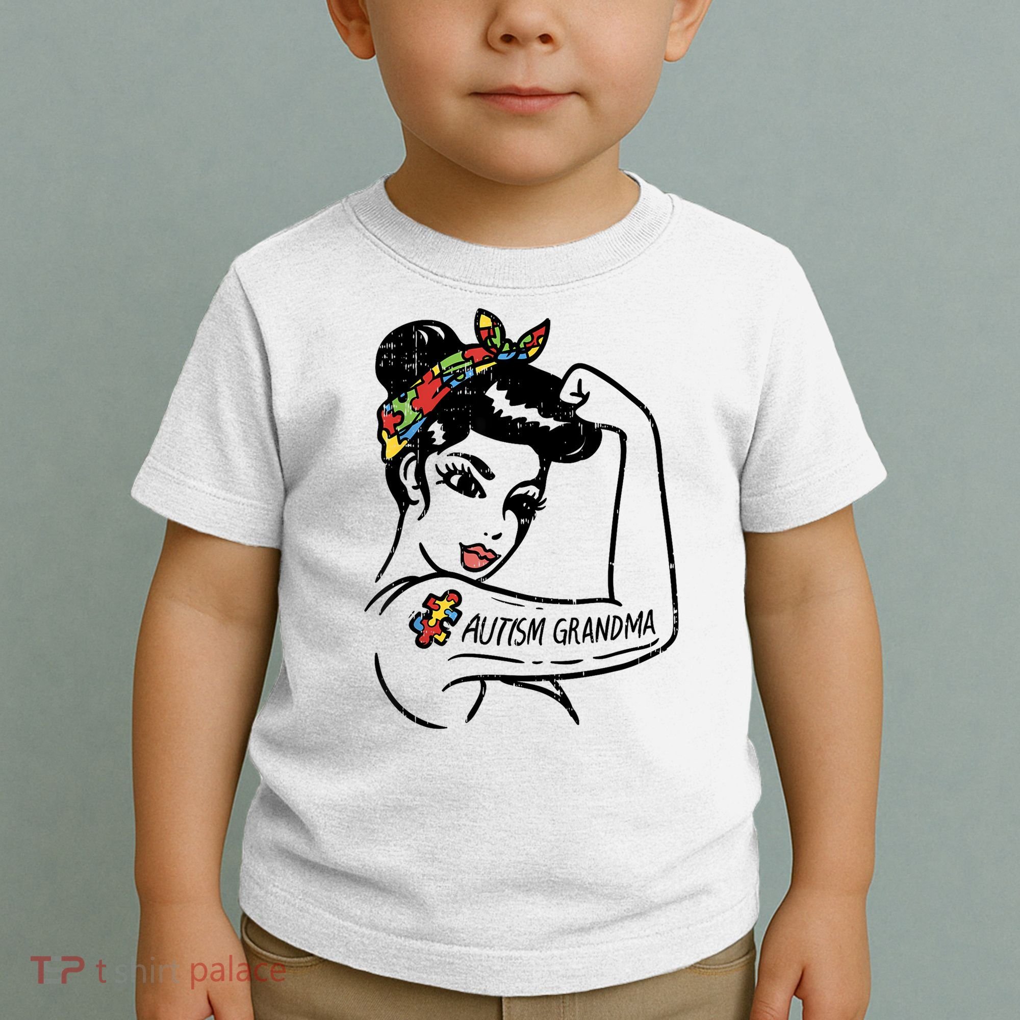Autism   Autistic Awareness Puzzle Grandma Toddler T-Shirt