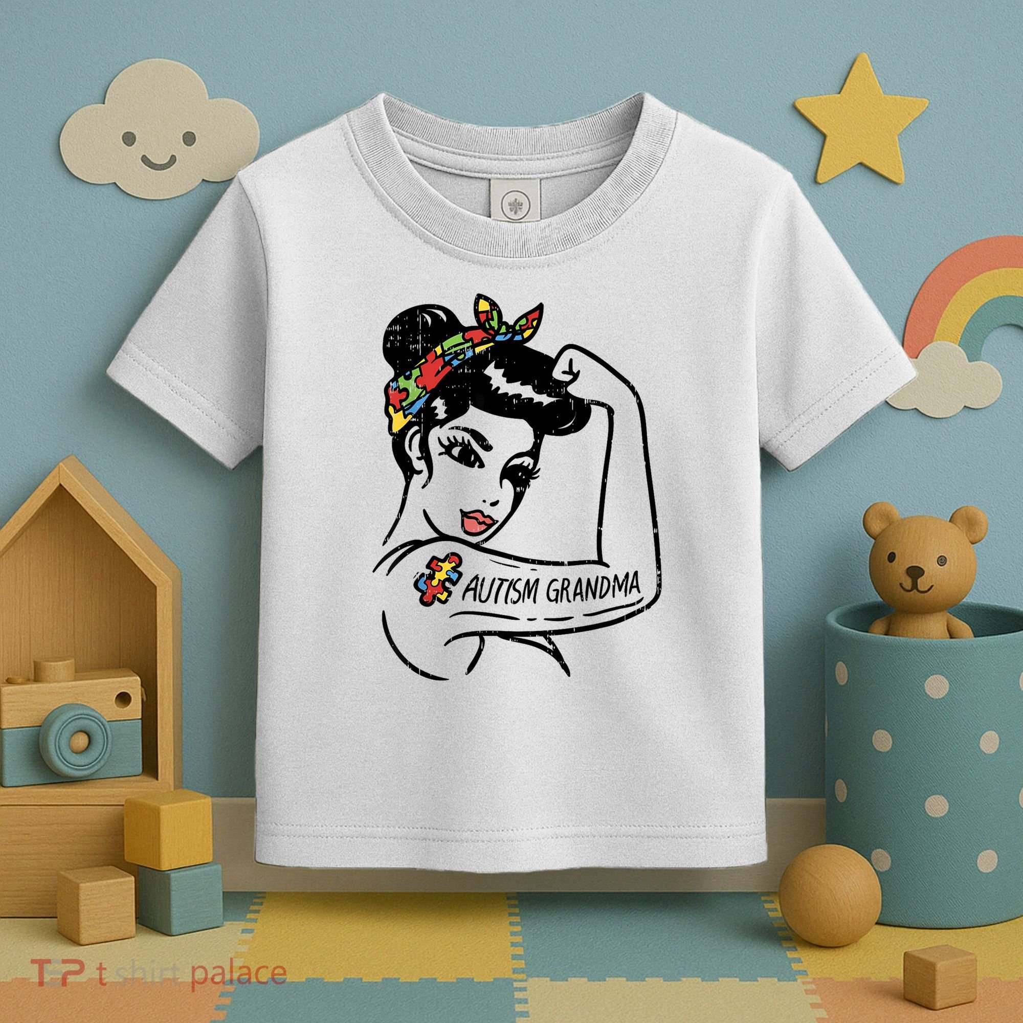 Autism   Autistic Awareness Puzzle Grandma Toddler T-Shirt