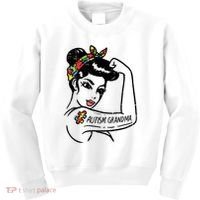 Autism   Autistic Awareness Puzzle Grandma Kids Sweatshirt thumb 0
