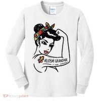 Autism   Autistic Awareness Puzzle Grandma Kids Long Sleeve Shirt thumb 0