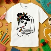 Autism   Autistic Awareness Puzzle Grandma Kids T-Shirt thumb 3