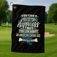 Adopt An American Eskimo Dog Rescue Dog Golf Towel thumb 1