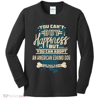 Adopt An American Eskimo Dog Rescue Dog Kids Long Sleeve Shirt