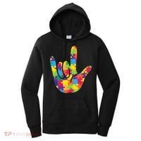Autism Awareness ASL I Love You Puzzle Hand Women's Hoodie thumb 0