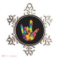 Autism Awareness ASL I Love You Puzzle Hand Ornament thumb 0