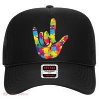Autism Awareness ASL I Love You Puzzle Hand Hat thumb 0