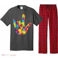 Autism Awareness ASL I Love You Puzzle Hand Pajama Set thumb 0