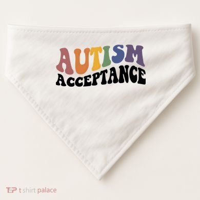 Autism Awareness Acceptance Retro USA-Made Doggie Bandana