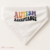 Autism Awareness Acceptance Retro USA-Made Doggie Bandana thumb 0