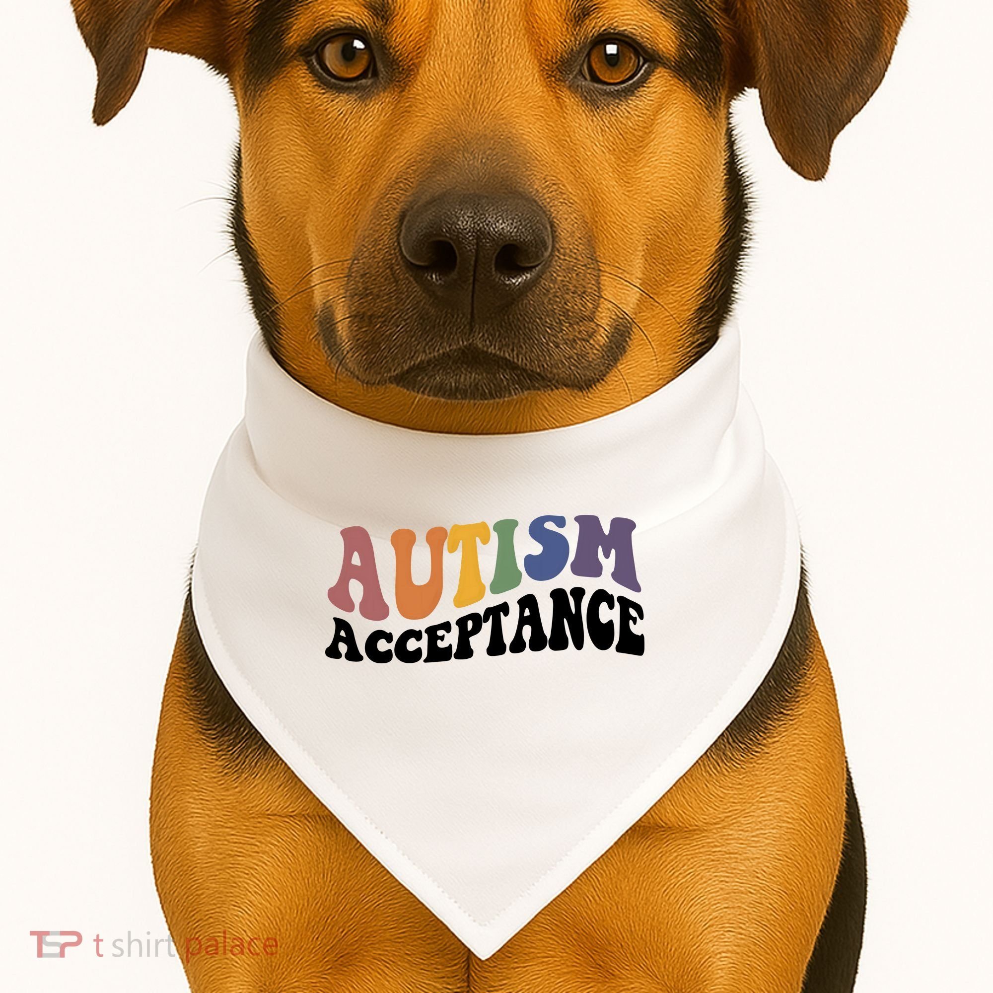 Autism Awareness Acceptance Retro USA-Made Doggie Bandana