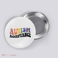 Autism Awareness Acceptance Retro Button thumb 0