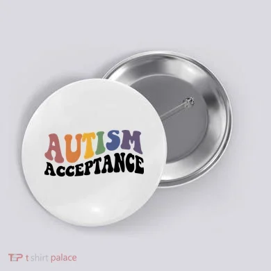 Autism Awareness Acceptance Retro Button