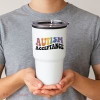 Autism Awareness Acceptance Retro Tumbler thumb 2