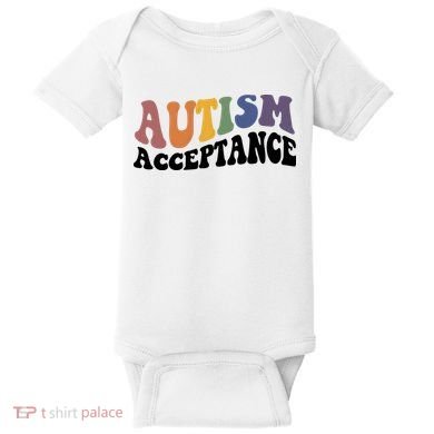 Autism Awareness Acceptance Retro Baby Bodysuit