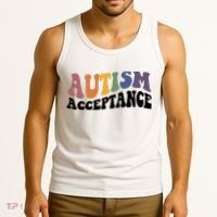 Autism Awareness Acceptance Retro Tank Top thumb 3