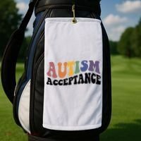 Autism Awareness Acceptance Retro Golf Towel thumb 2