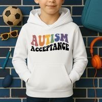 Autism Awareness Acceptance Retro Kids Hoodie thumb 2