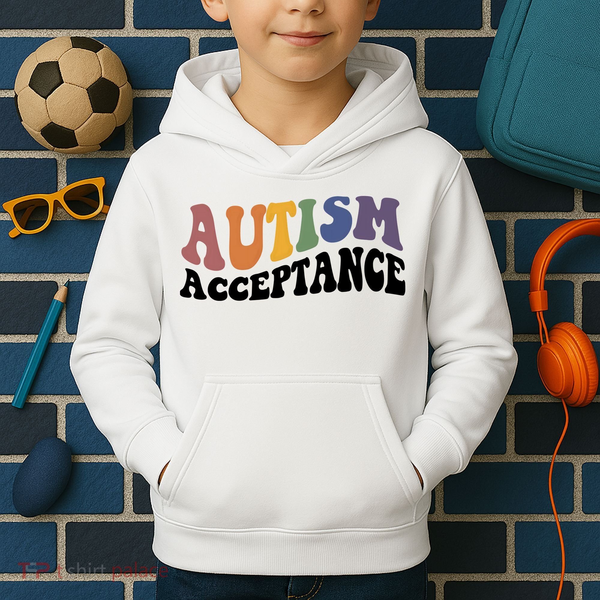 Autism Awareness Acceptance Retro Kids Hoodie