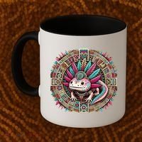 Aztec Axolotl Art Mexican Coffee Mug thumb 2