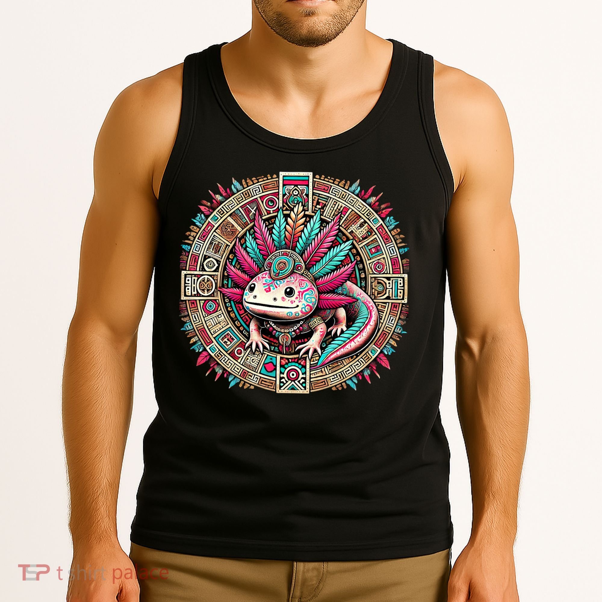 Aztec Axolotl Art Mexican Tank Top