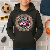 Aztec Axolotl Art Mexican Kids Hoodie thumb 2
