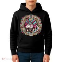 Aztec Axolotl Art Mexican Kids Hoodie thumb 4