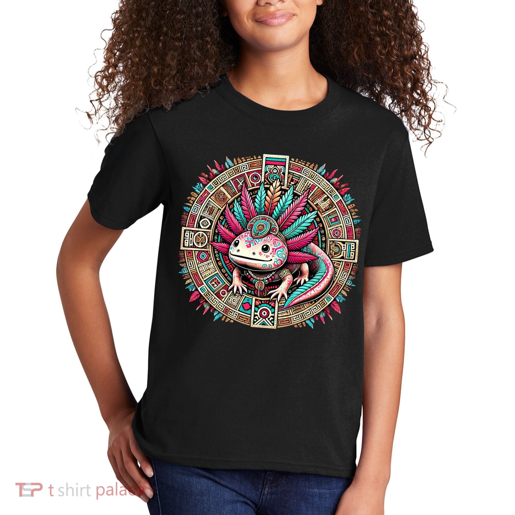 Aztec Axolotl Art Mexican Kids T-Shirt
