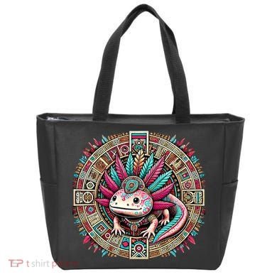 Aztec Axolotl Art Mexican Tote Bag