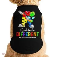 Autism Awareness Acceptance Kid Boy Its Ok To Be Different Doggie Tank thumb 0