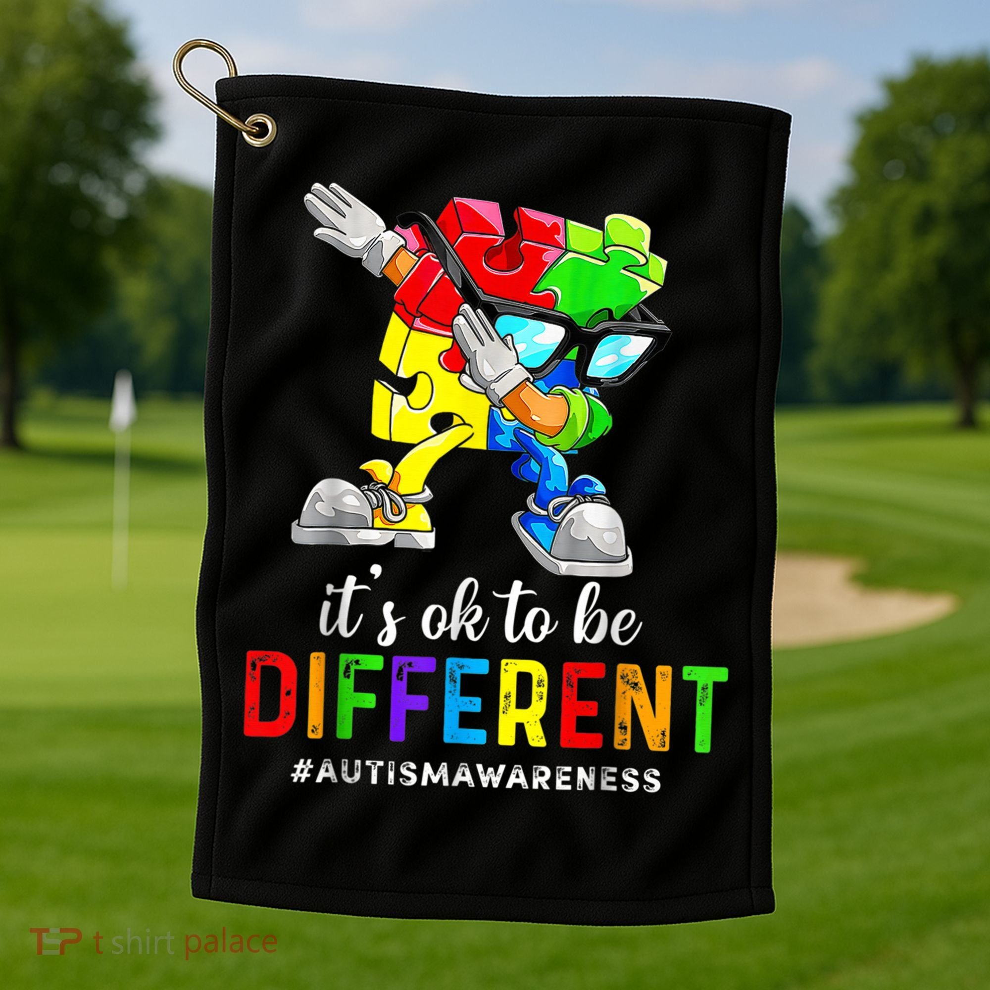 Autism Awareness Acceptance Kid Boy Its Ok To Be Different Golf Towel