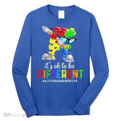 Autism Awareness Acceptance Kid Boy Its Ok To Be Different Long Sleeve Shirt
