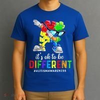 Autism Awareness Acceptance Kid Boy Its Ok To Be Different T-Shirt thumb 3