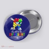 Autism Awareness Acceptance Kid Boy Its Ok To Be Different Button thumb 0