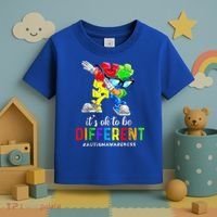 Autism Awareness Acceptance Kid Boy Its Ok To Be Different Toddler T-Shirt thumb 3