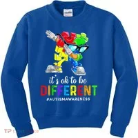 Autism Awareness Acceptance Kid Boy Its Ok To Be Different Kids Sweatshirt thumb 0