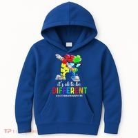 Autism Awareness Acceptance Kid Boy Its Ok To Be Different Kids Hoodie thumb 0