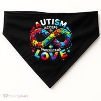 Autism Awareness Accept Understand Love Asd Support Autistic USA-Made Doggie Bandana thumb 0