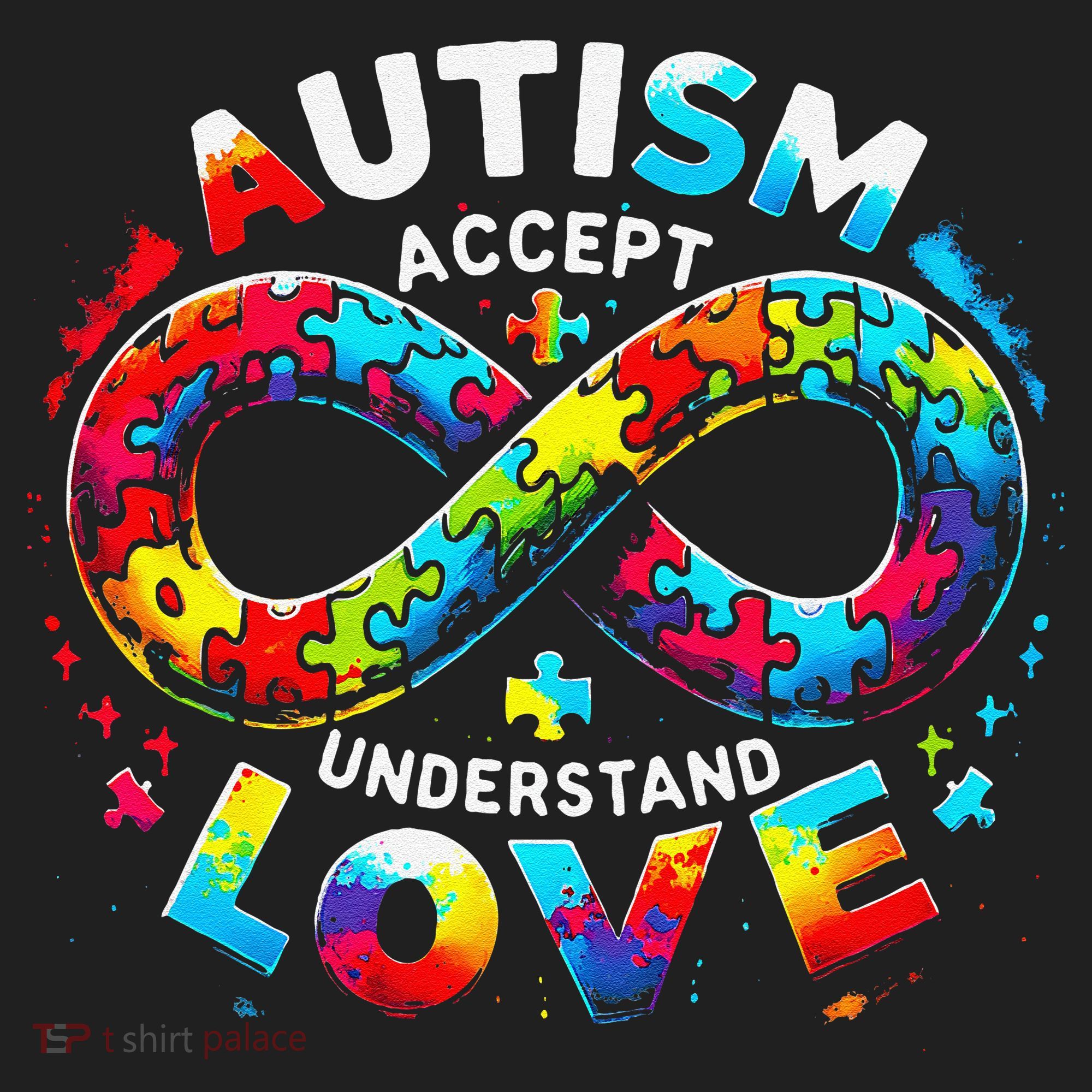 Autism Awareness Accept Understand Love Asd Support Autistic Golf Towel