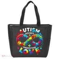 Autism Awareness Accept Understand Love Asd Support Autistic Tote Bag thumb 0