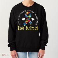 Autism Awareness Be Kind Kindness Ribbon Heart Women's Sweatshirt thumb 0