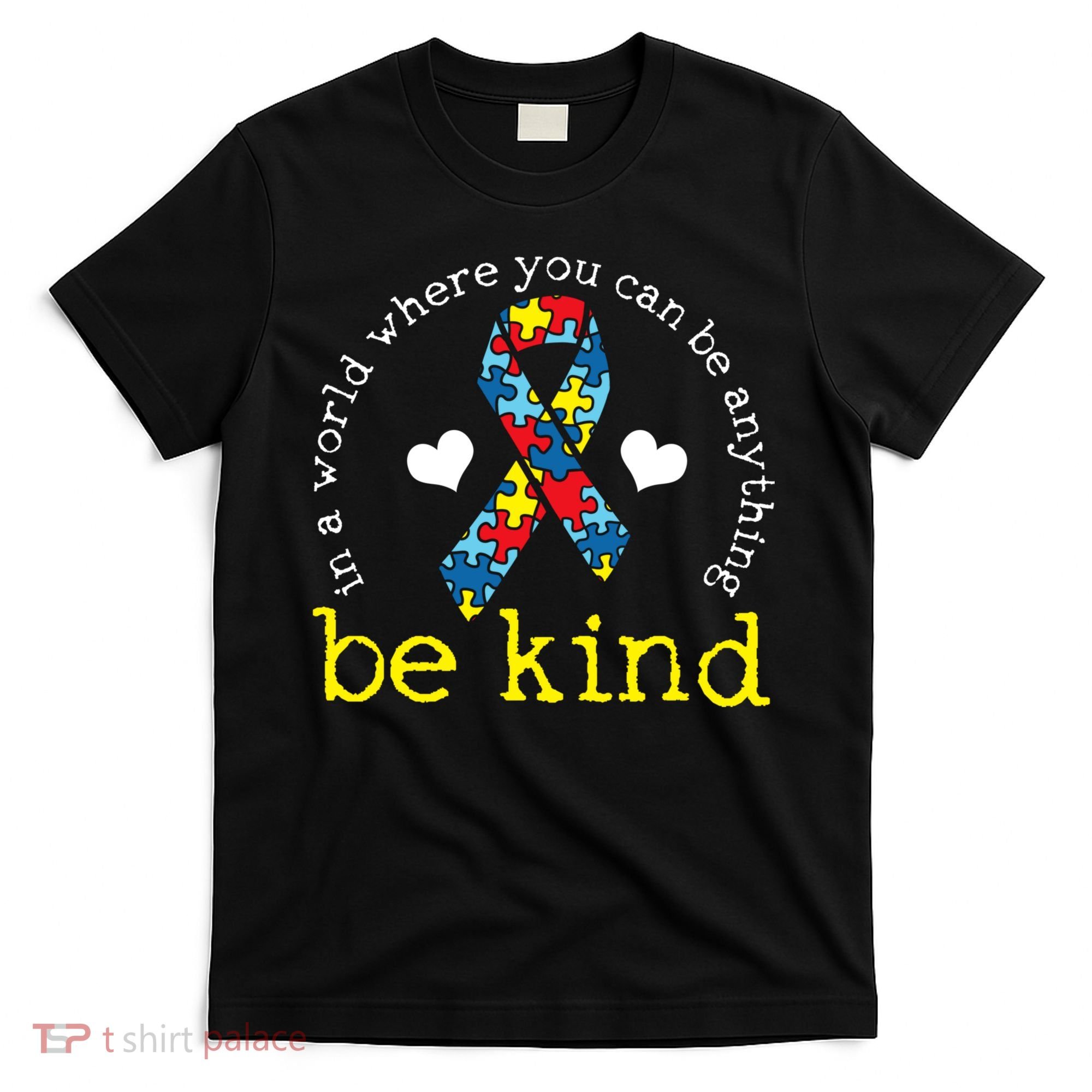 Autism Awareness Be Kind Kindness Ribbon Heart T-Shirt