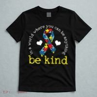 Autism Awareness Be Kind Kindness Ribbon Heart T-Shirt thumb 5