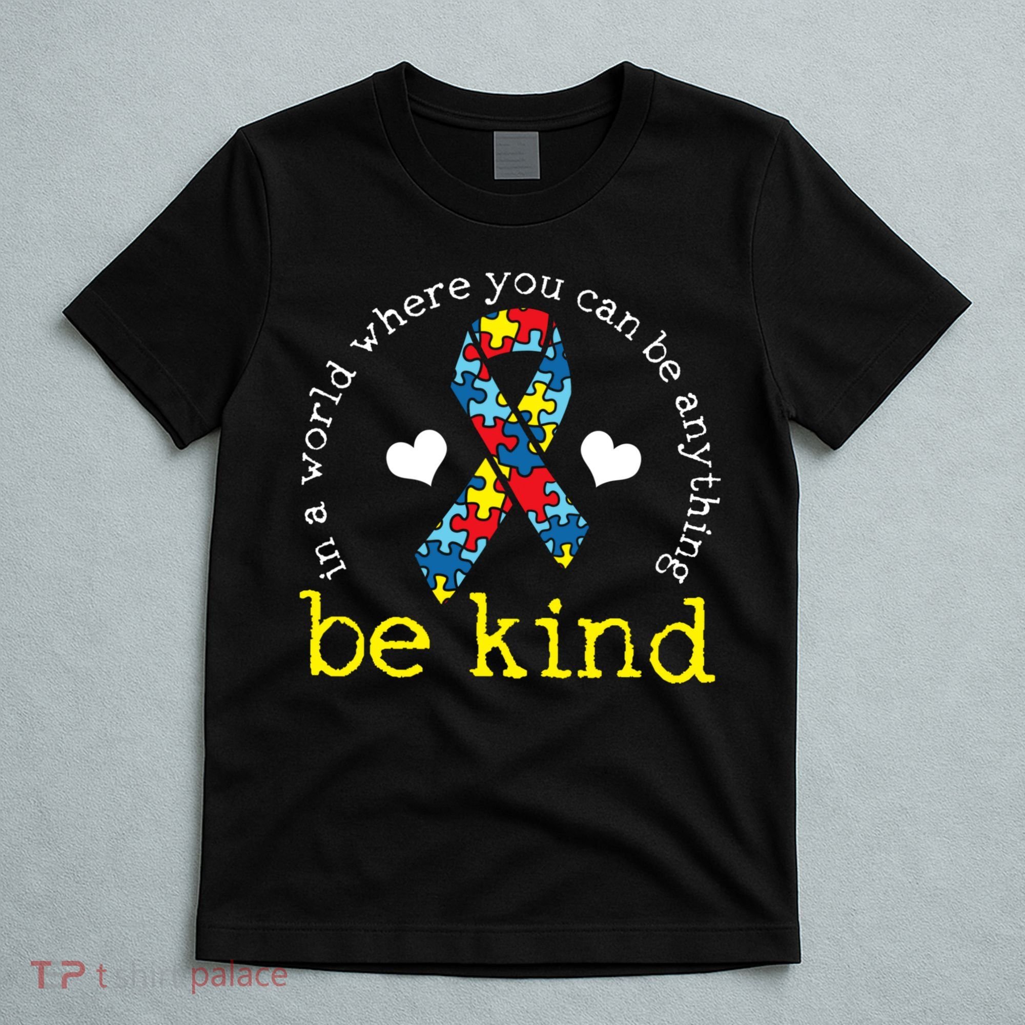 Autism Awareness Be Kind Kindness Ribbon Heart T-Shirt