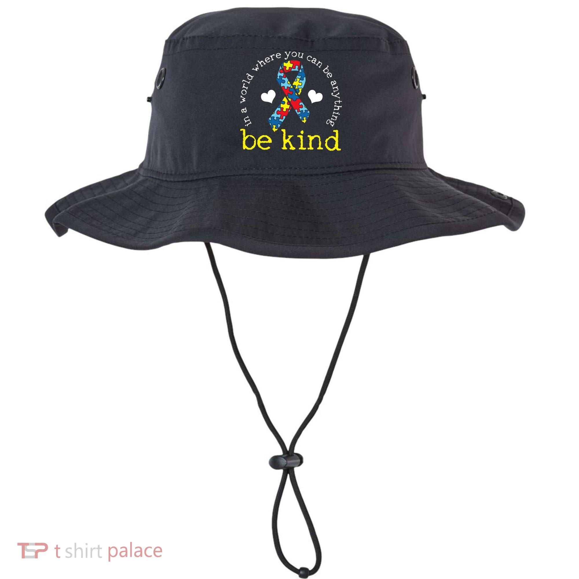 Autism Awareness Be Kind Kindness Ribbon Heart Bucket Hat
